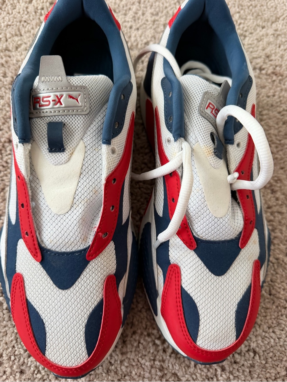 Puma Men’s RS-X Sneakers - White, Navy & Red